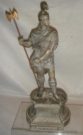 2 white metal sculptures, knig