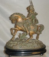 2 white metal sculptures, moun