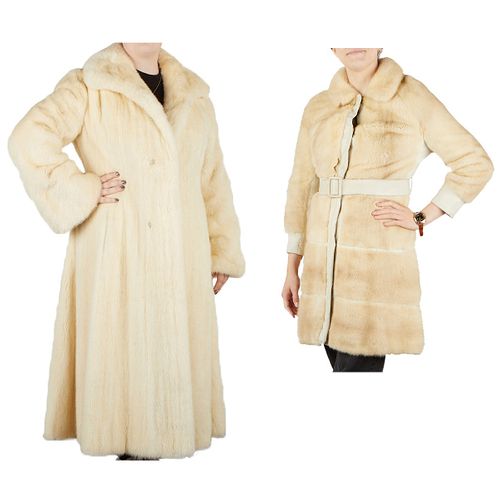 2 WHITE MINK FUR FULL LENGTH
