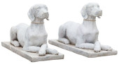 (2) WHITE PAINTED CAST GARDEN