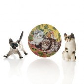 2 WINSTANLEY CAT FIGURINES, 1