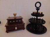 2 WOOD & BONE SEWING BOXESTwo