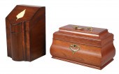 (2) Wood boxes, c/o casket for