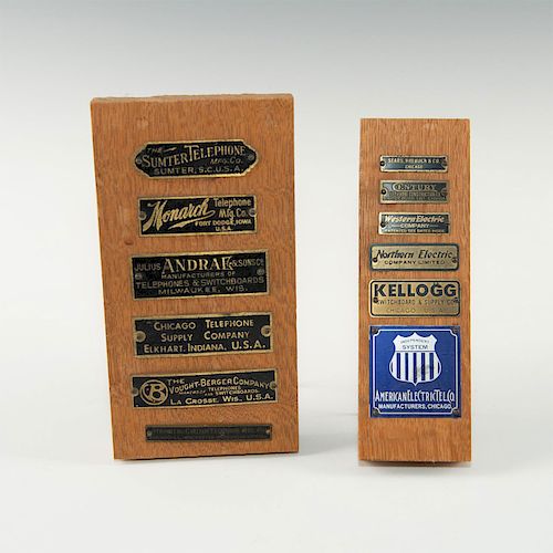 2 WOOD DISPLAY BOARDS, 12 TELEPHONE
