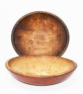2 WOODEN BUTTER BOWLS2 wooden
