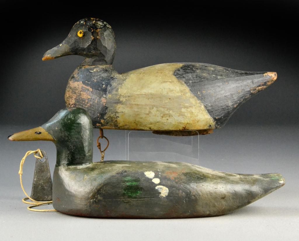 (2) Wooden Duck DecoysBoth appear