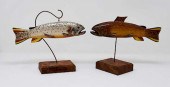 2 WOODEN FISH DECOYS2 wooden f
