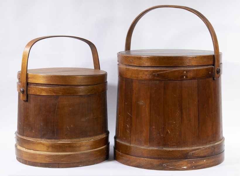 (2) WOODEN LIDDED FIRKINS Lot of