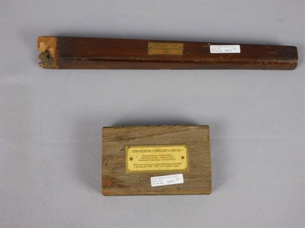 (2) WOODEN REMNANTS, TO INCLUDE: