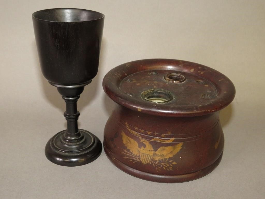 2 WOODEN TURNED ITEMSca. 1876-1910;