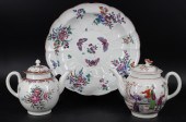 (2) WORCESTER TEA POTS & A BOW