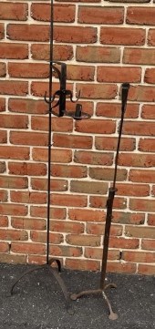 2 WROUGHT ADJUSTABLE FLOOR STA