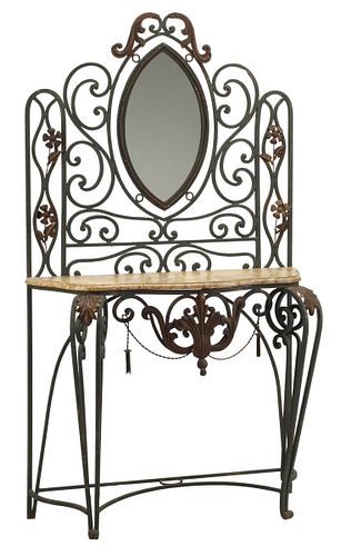 (2) WROUGHT IRON &AMP; MARBLEIZED