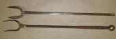 2 WROUGHT IRON BUTCHER FORKSca