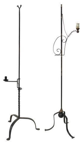 (2) WROUGHT IRON CANDLE PRICKET &