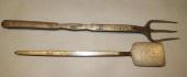 2 WROUGHT IRON DATED UTENSILSc