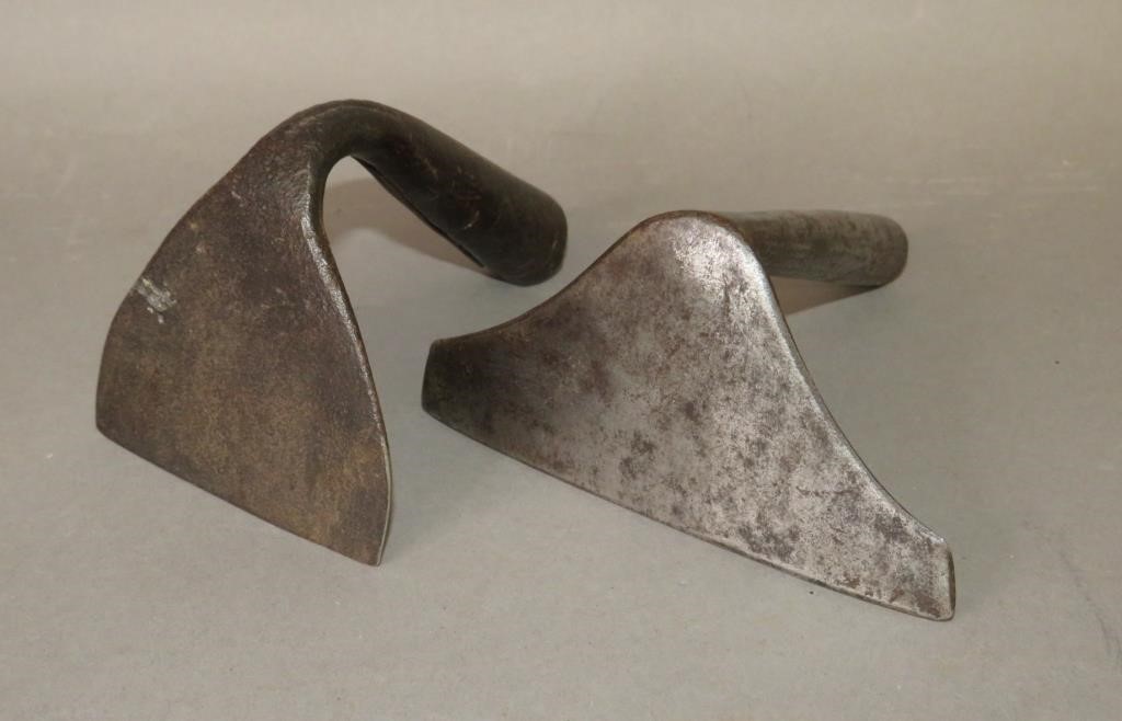 2 WROUGHT IRON DOUGH SCRAPERSca.