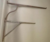 2 WROUGHT IRON FIRE CRANESca.