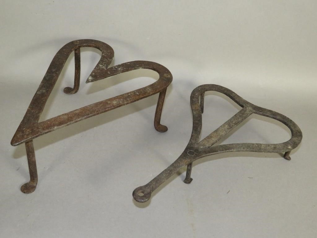 2 WROUGHT IRON HEART SHAPED