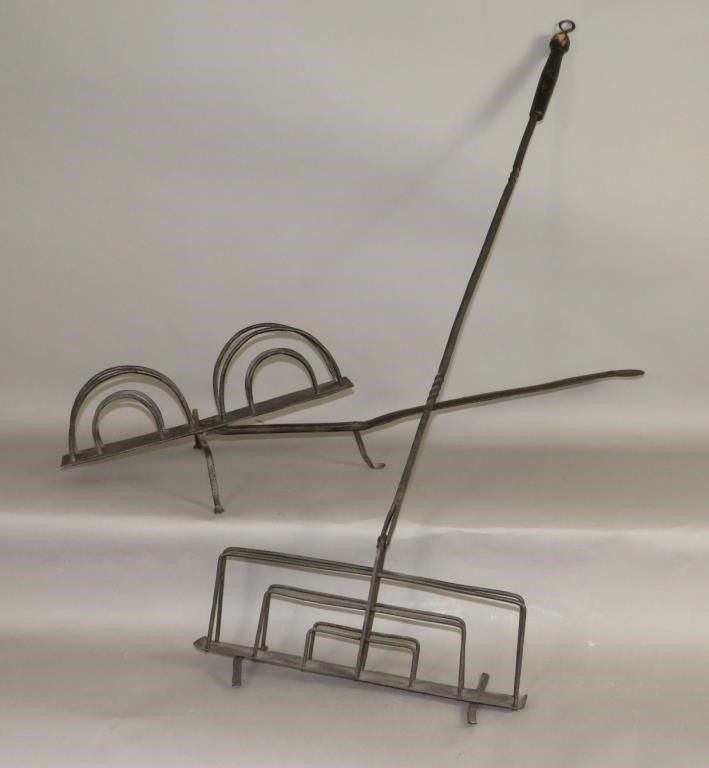 2 WROUGHT IRON HEARTHSIDE