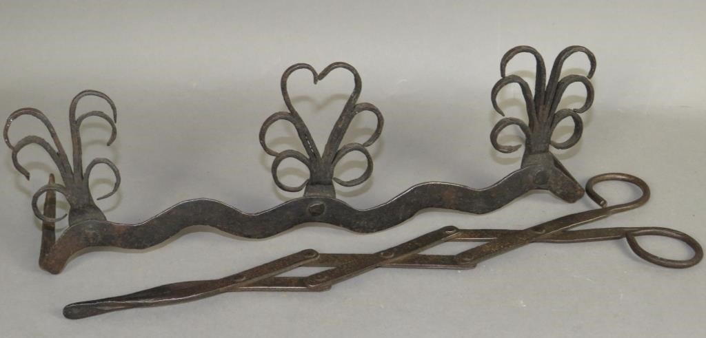 2 WROUGHT IRON HEARTHSIDE