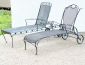 (2) WROUGHT IRON PATIO CHAISE
