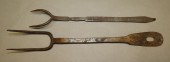2 WROUGHT IRON SERVING FORKSca