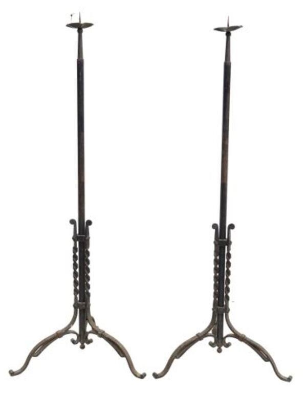 (2) WROUGHT IRON STANDING CANDLE