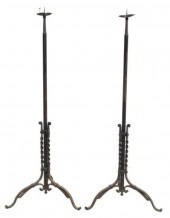 (2) WROUGHT IRON STANDING CAND