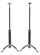 (2) WROUGHT IRON STANDING CAND