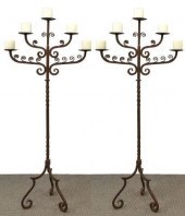 (2) WROUGHT IRON STANDING FIVE