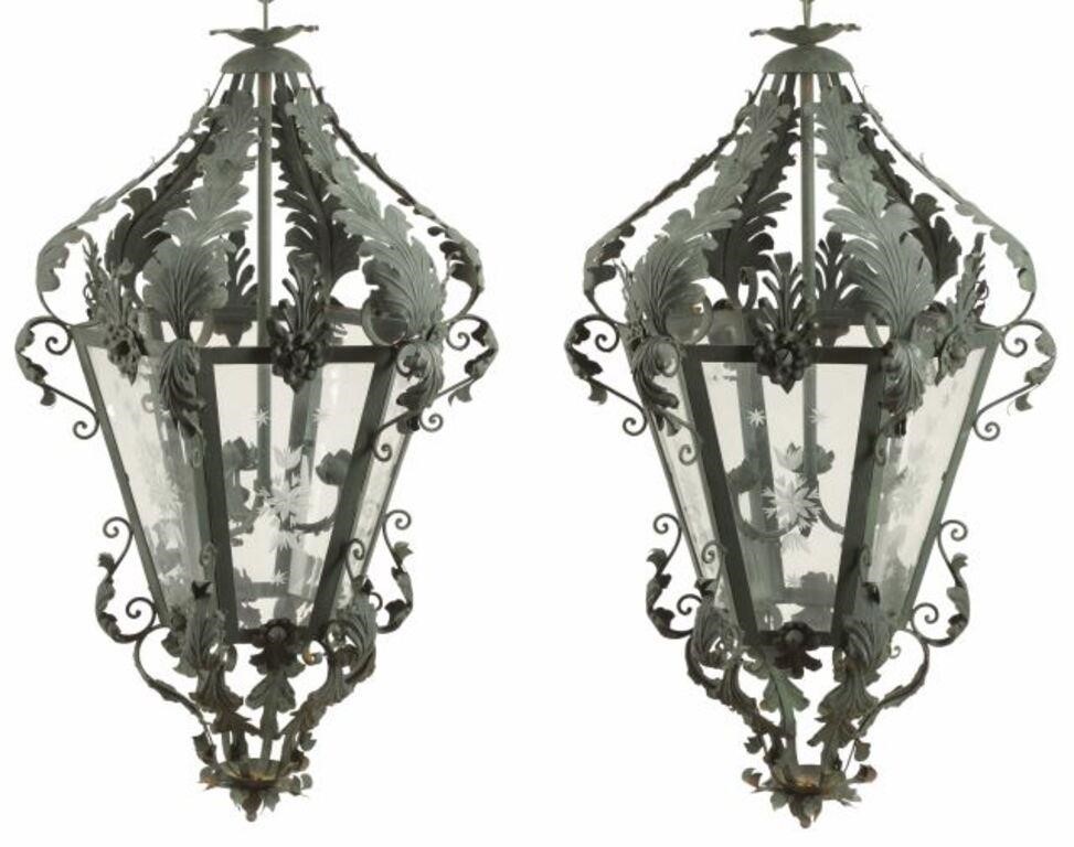 (2) WROUGHT IRON, TOLE & ETCHED