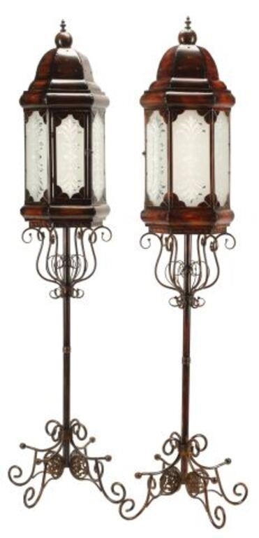 (2) WROUGHT IRON & TOLE FLOOR