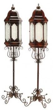 (2) WROUGHT IRON & TOLE FLOOR