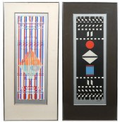 2 YAACOV AGAM FRAMED SILKSCREE