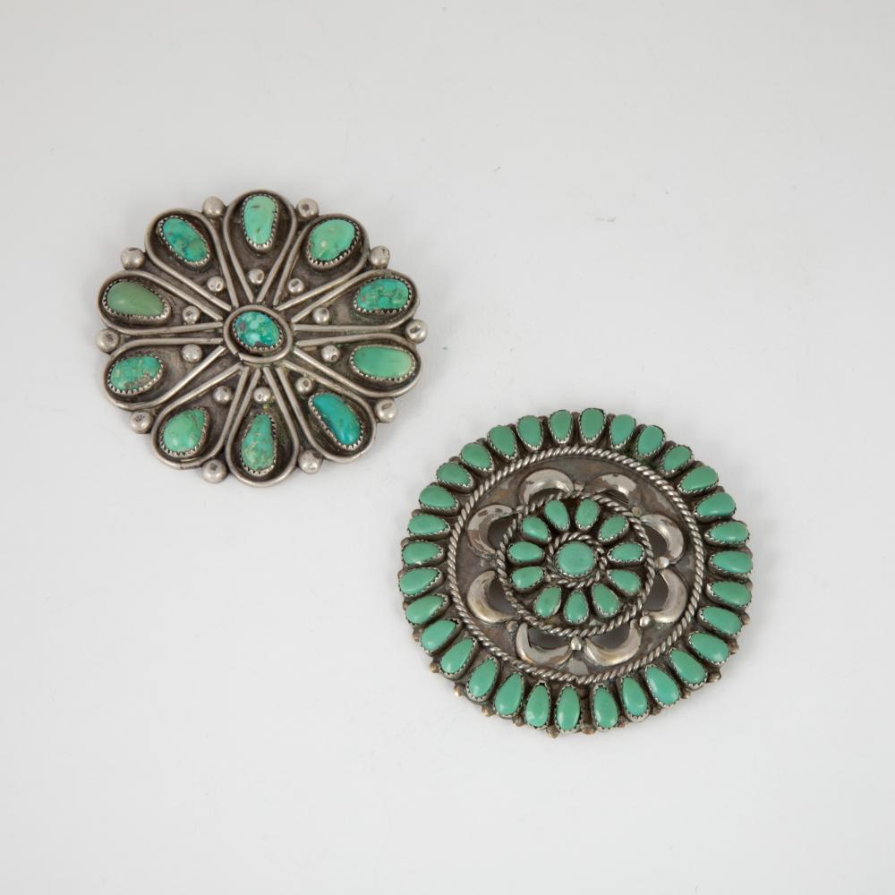 2 ZUNI AND DINé [NAVAJO] SILVER +