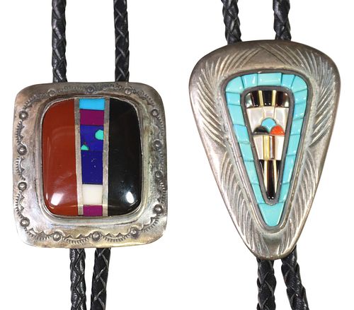 (2) ZUNI COBBLESTONE INLAY &AMP;