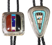 (2) ZUNI COBBLESTONE INLAY &AM