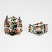 2 ZUNI SILVER + MULTI-STONE IN