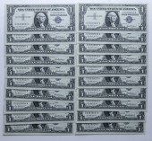 20 1957 $1 SILVER CERTS CU CON