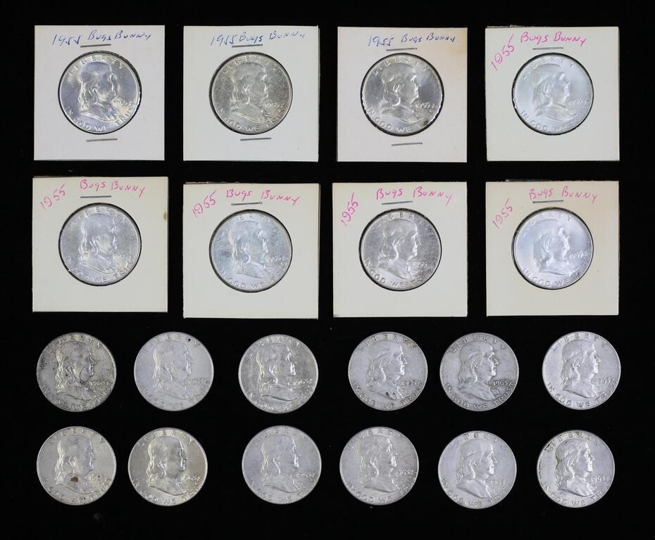 20 1963 AND 1955 FRANKLIN HALF