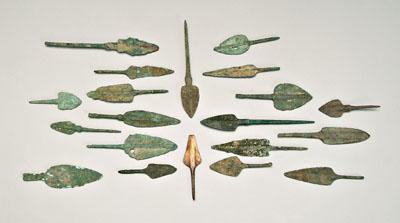 20 ancient bronze projectile