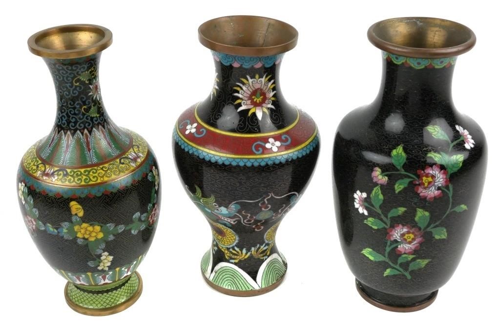 20 C. CLOISONNE VASESAssembled