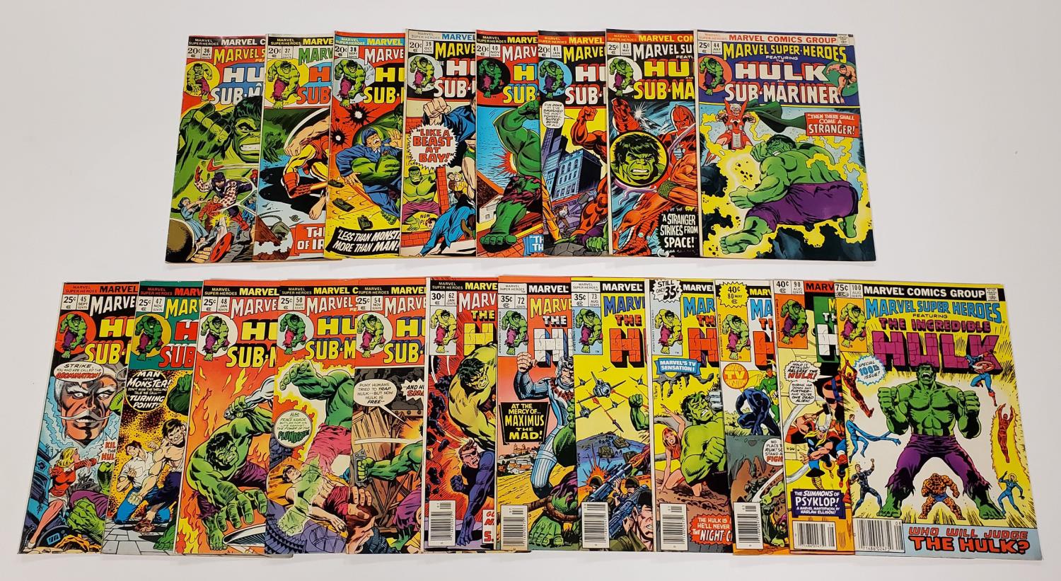 20 COMIC MARVEL SUPERHEROES HULK