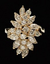 2.0 ct. diamond cluster ring,