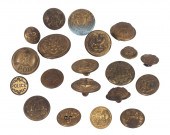 (20) EARLY BRASS UNIFORM BUTTO