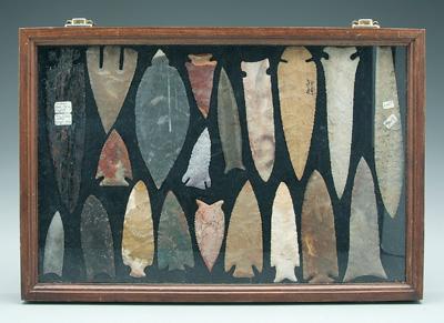 20 finely worked projectile points,