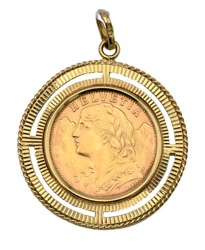 20 FRANC GOLD COIN IN 18 KARAT GOLD