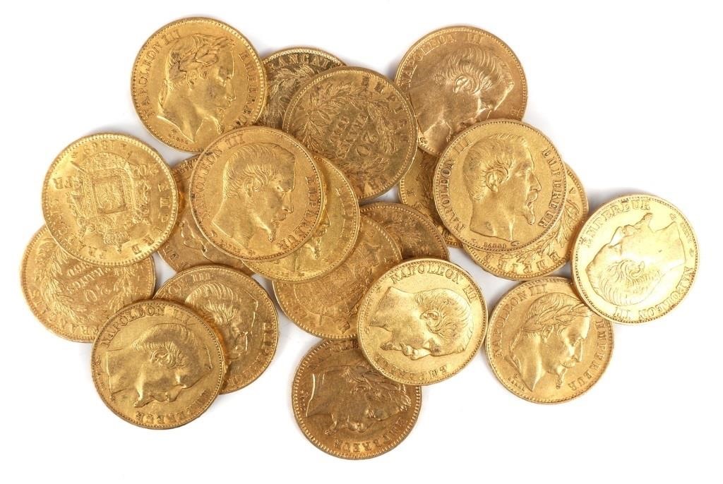 20 FRANCE GOLD COINS (20F) 20