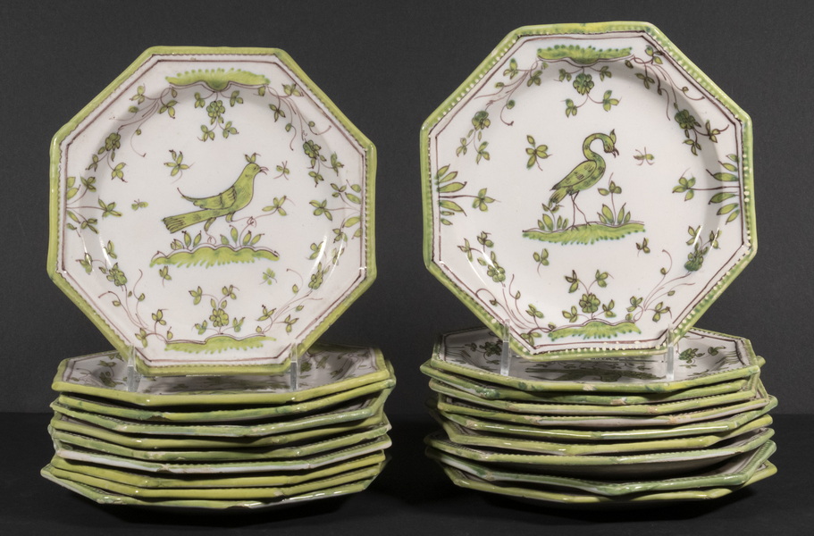 (20) FRENCH FAIENCE OCTAGONAL